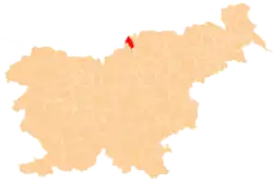 Location of the Municipality of Prevalje in Slovenia