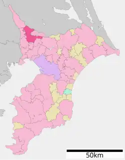 Location of Kashiwa in استان چیبا