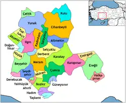 Location of Ereğli, Konya within Turkey.