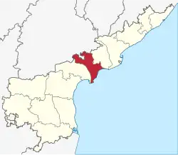 Location of Krishna district in Andhra Pradesh