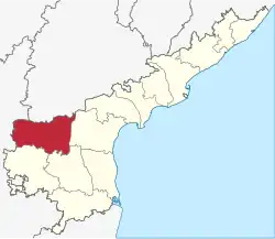 Location of Kurnool district in Andhra Pradesh