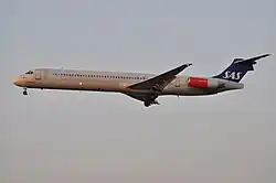 Scandinavian Airlines plane taking off