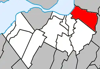 Location within Roussillon Regional County Municipality.