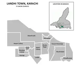 موقعیت لاندهی تاون در نقشه