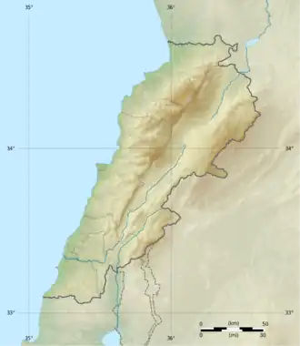 دره قادیشا در لبنان واقع شده