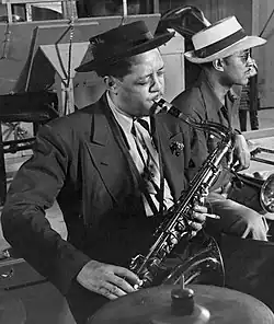 Young in 1944, wearing pork pie hat