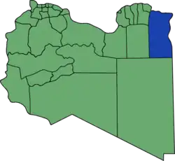 استان بطنان در نقشه سابق لیبی