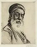 سامری، حکاکی، c، توسط افرایم موسی لیلین. ۱۹۲۰