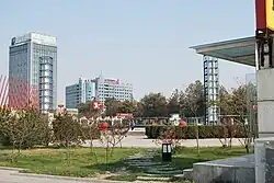 Views of Liuquan Square in downtown Zichuan District