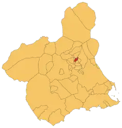 Location of Archena in Murcia.