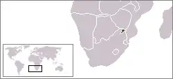 Location of Venda in Southern Africa.