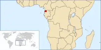 Location of Spanish Guinea in central Africa.
