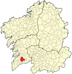 Location of the municipality of Ponteareas within Galicia