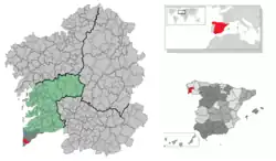 Situation of O Rosal within گالیسیا