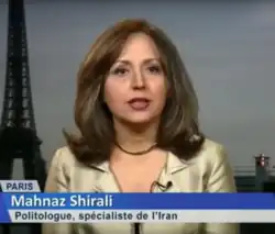 مهناز شیرآلی در تلویزیون فرانسوی زبان صدای آمریکا، در برنامهای در مورد دونالد ترامپ و برنامه هستهای ایران