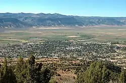 Birdseye view of Manti and the Sanpete Valley