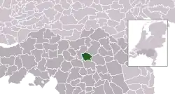 Highlighted position of Schijndel in a municipal map of North Brabant