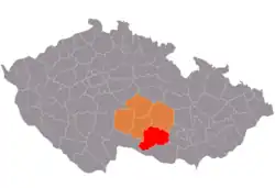 District location in the استان ویسوچینا within the جمهوری چک