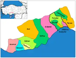 جایگاه تارسوس در استان کنونی مرسین در ترکیه