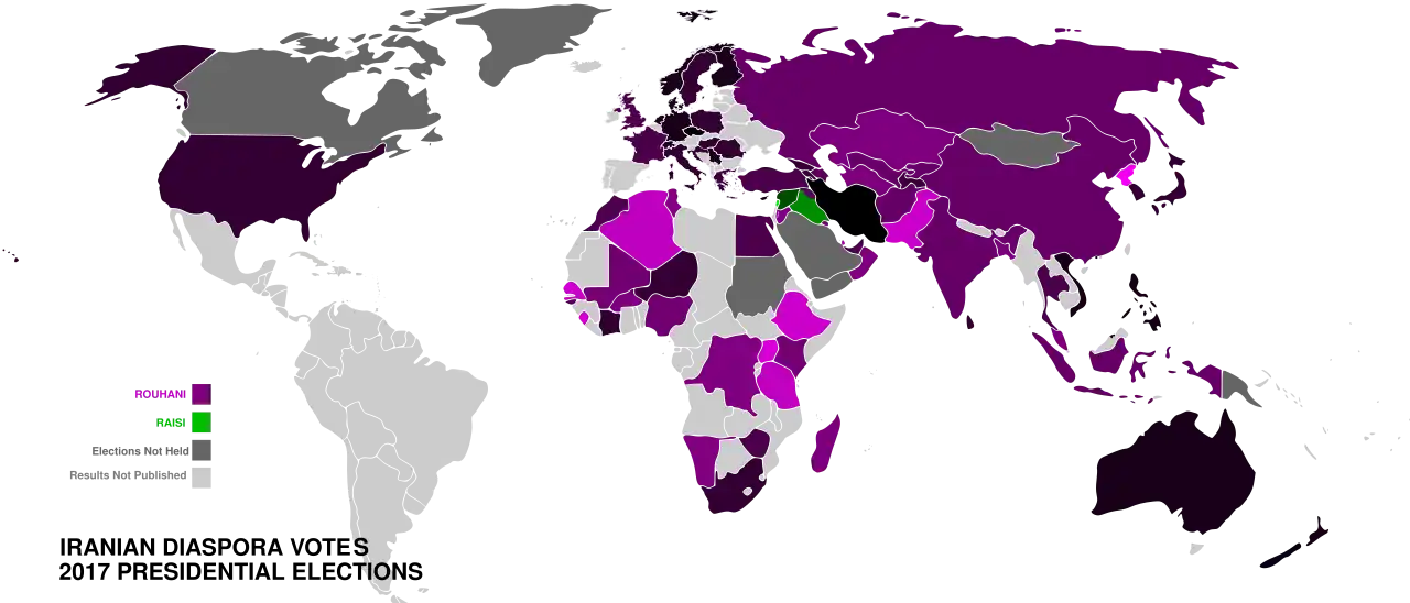 نتیجهٔ انتخابات ایران در بقیه کشور ها