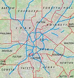 Vinings در Metro Atlanta واقع شده