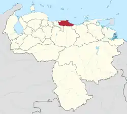موقعیت در داخل ونزوئلا