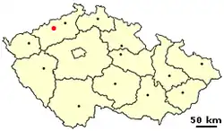 مکان موست بر روی نقشه جمهوری چک