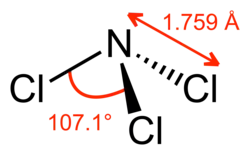 Structural formula of nitrogen trichloride