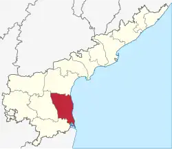 Location of Sri Potti Sriramulu Nellore district in Andhra Pradesh