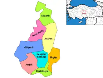 Location of Acıgöl within Turkey.