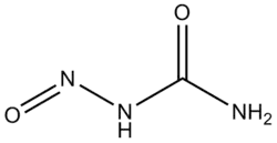 Skeletal formula of a minor tautomer of nitrosourea