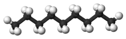 Ball and stick model of nonane