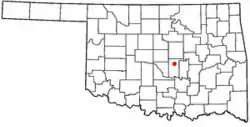 Location of Shawnee, Oklahoma