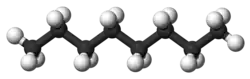 Ball and stick model of octane
