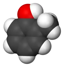 Spacefill model of o-cresol