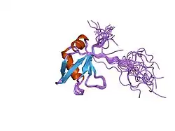 1wf0: ساختار راهحل برای دومین RRM در پروتئین شمارهٔ ۴۳ TAR متصلشوندهٔ به دیانای