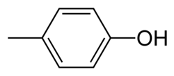 Skeletal formula of para-cresol