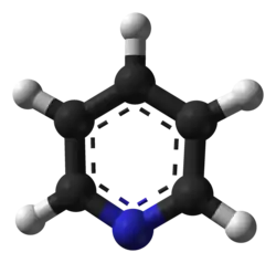 Ball-and-stick diagram of pyridine