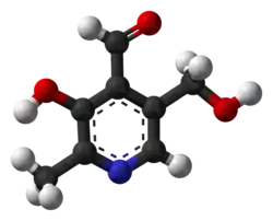 Ball-and-stick model of pyridoxal