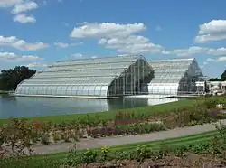 A modern glasshouse in RHS Wisley