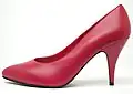 Red high-heel pumps