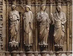 West portal at Rheims Cathedral, Annunciation group