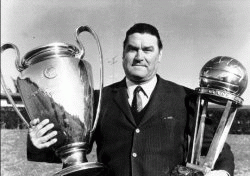 A black-and-white picture of Nereo Rocco, the most successful manager of A.C. Milan