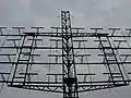 108&nbsp;MHz reflective array antenna of AN-270 radar used during World War II consists of 32 half-wave dipole antennas in front of a reflecting screen.
