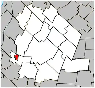 Location within Les Maskoutains Regional County Municipality.