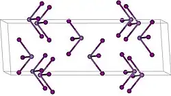 Unit cell ball and stick model of arsenic triiodide