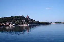 Various traditional buildings on a hillside.