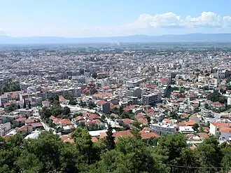 View of the modern city of Serres from the Acropolis.