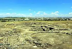 Stone foundations of Shengavit Settlement.