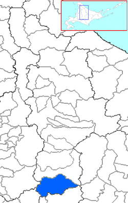 موقعیت شیموکاپو در هوکایدو (Kamikawa Subprefecture)